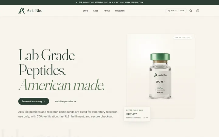 Axis Bio Lab website