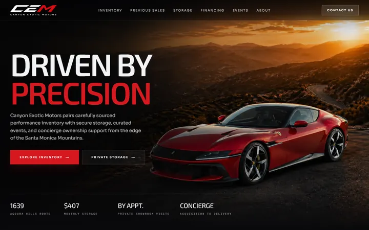 Canyon Exotic Motors website