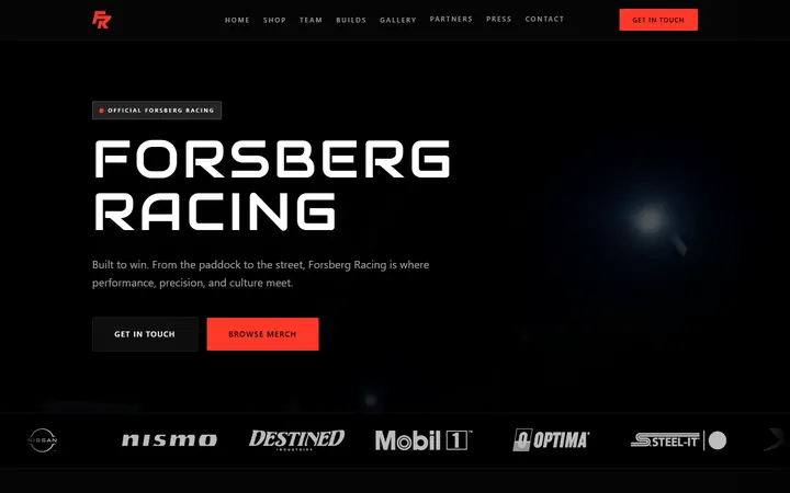 Forsberg Racing website