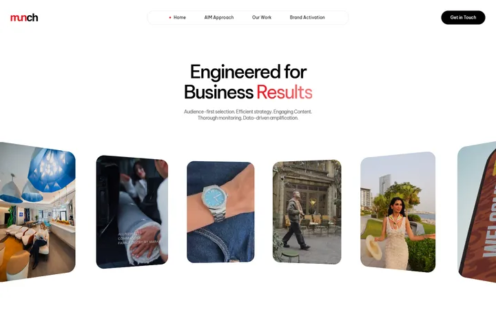 Munch Communications website